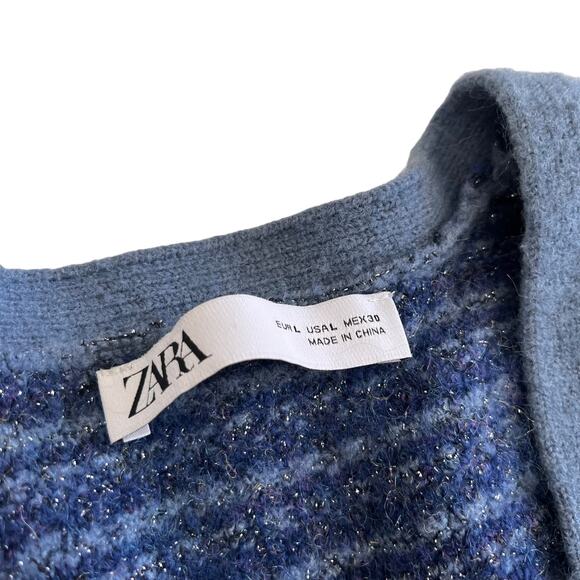 Zara metallic thread knit sweater dress size Large - Picture 4 of 6